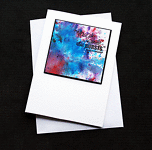 Blue Bursting Smile - Handcrafted (blank) Card - dr17-0037